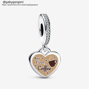 Pandora Engravable But First Coffee Charm|Pendant